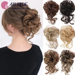 AILIADE Synthetic Messy Chignon Donut Hair Bun Headwear Elastic Rope Rubber Band Hairpiece Hair Extensions for Women Wedding