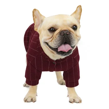 

Pet Dog Baseball Sweater Cotton Cloth Cold-proof Warm Soft Comfortable Button Design Easy to Wear Take off Pet Clothes