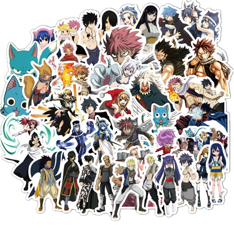 

50Pcs Classic Japanese Anime Fairy Tail Sticker For Bike Motorcycle Skateboard Guitar Laptop Luggage Graffiti Sticker