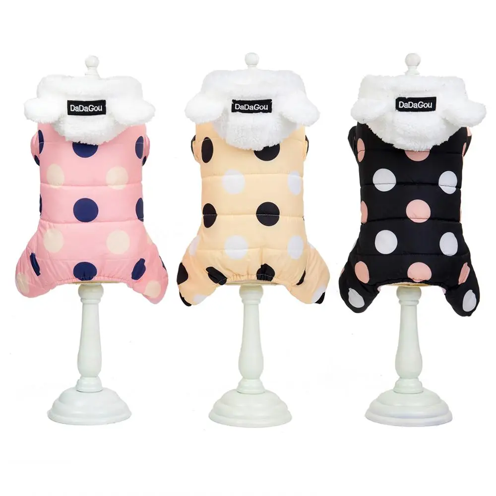

Pet Dog Warm Coat Big Dot Pet Clothes for Dog Windproof Jackets Outdoor Fleece Hooded Coats 3 Colour