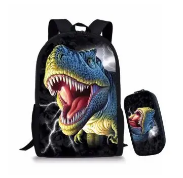 Conjunto escolar de dinosaurios de Jurassic World en 3d para adolescentes y niños, Mochila escolar para estudiantes