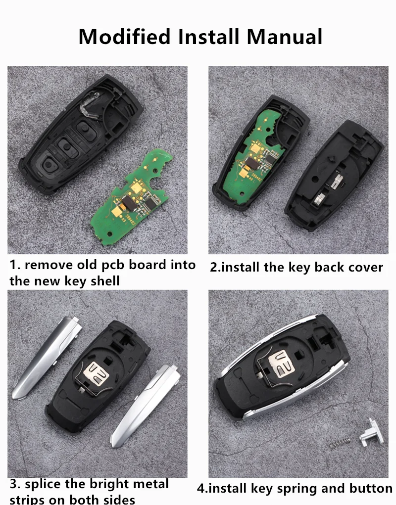 Audi A7eaudi Smart Key Shell Case - Oem Compatible For A3 A4 A6 A8 Tt Q2  Q3 Q5 Q7 S3 A5 A7 Rs3