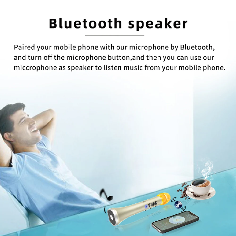 Портативный UHF Bluetooth беспроводной микрофон динамик профессиональный ручной караоке микрофон USB зарядка для презентаций пение