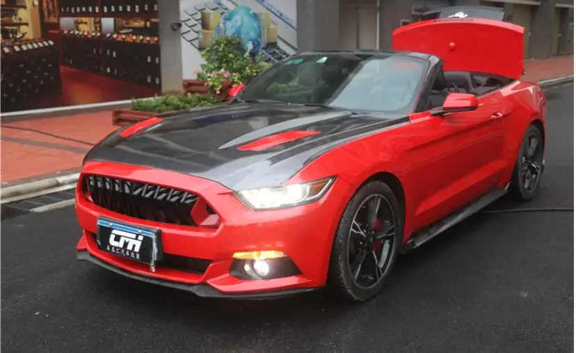 Mustang ABS краска передний бампер автомобиля Гонки Грили решетка Вокруг Накладка для Ford Mustang