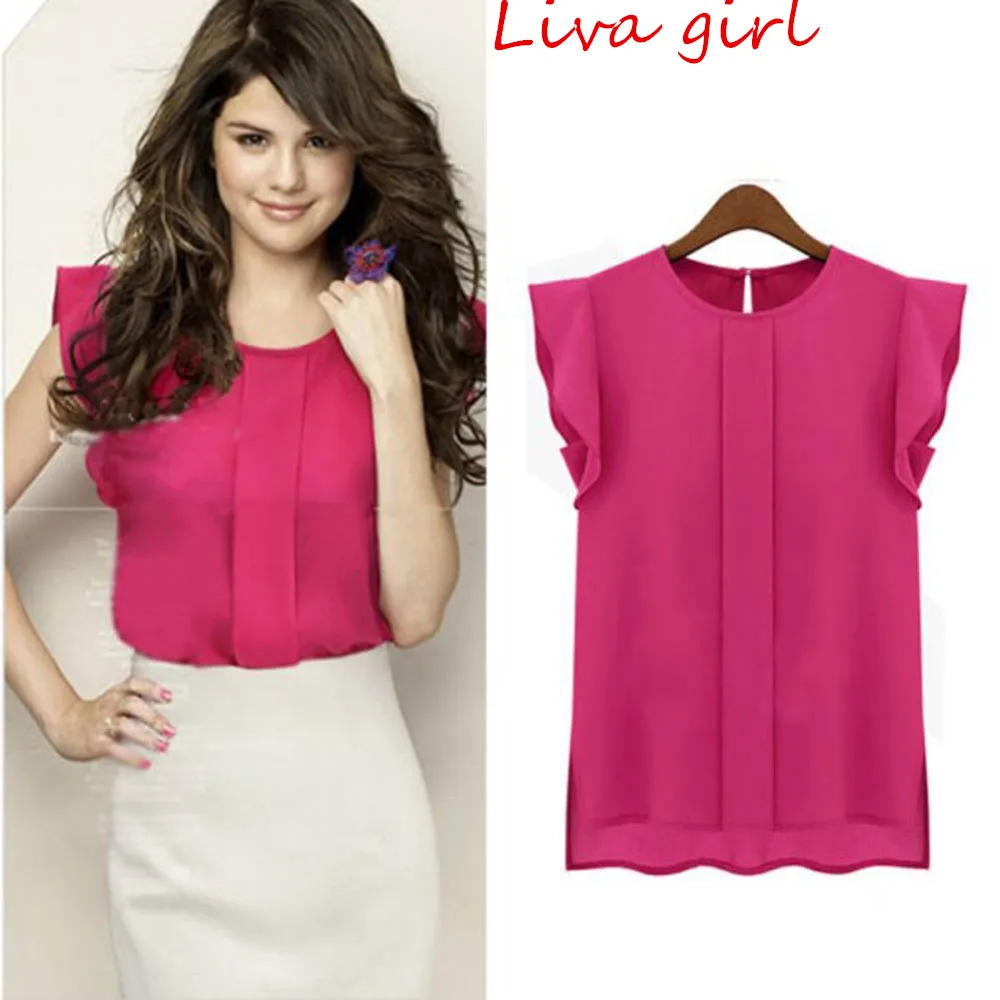 Women's Shirt Top Summer Top Casual Loose Short Sleeve Summer Short Sleeve Chiffon Solid Color Top Elegant OL Blouse Women's Shirt Top Summer Top Casual Loose Short Sleeve Summer Short Sleeve Chiffon Solid Color Top Elegant OL Blouse