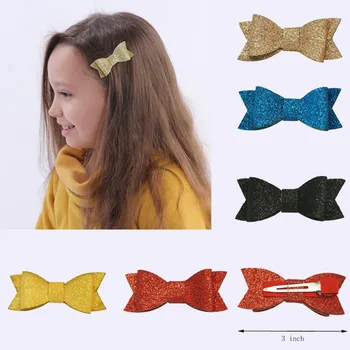 

Korean-style Children Leather Bow Barrettes Hot Sales Baby Hair Accessories Multi-color