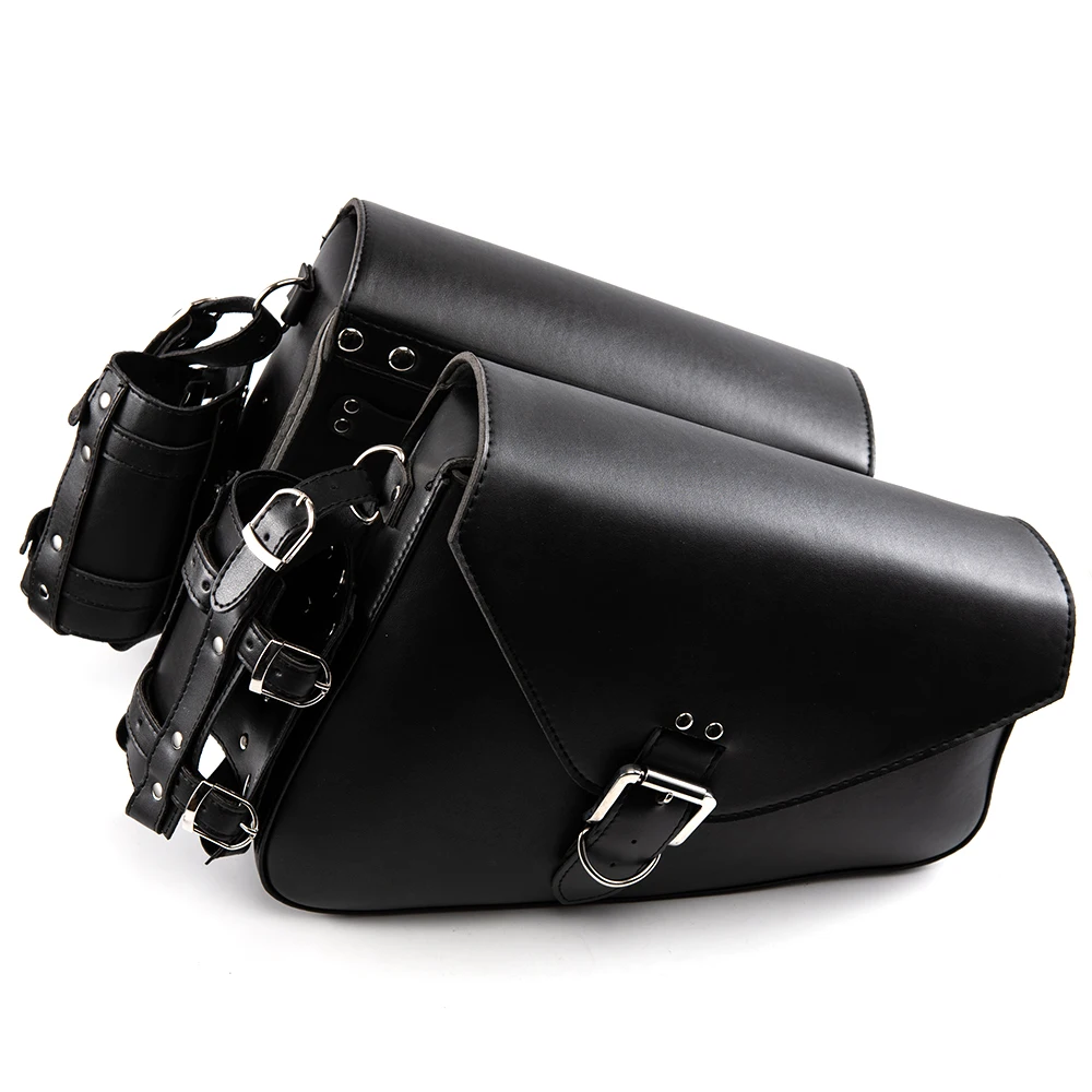 

Motorcycle Saddlebag Leather Waterproof Luggage Bags For Sportster XL883 For Rocket Roadster For Kawasaki Vulcan Touring