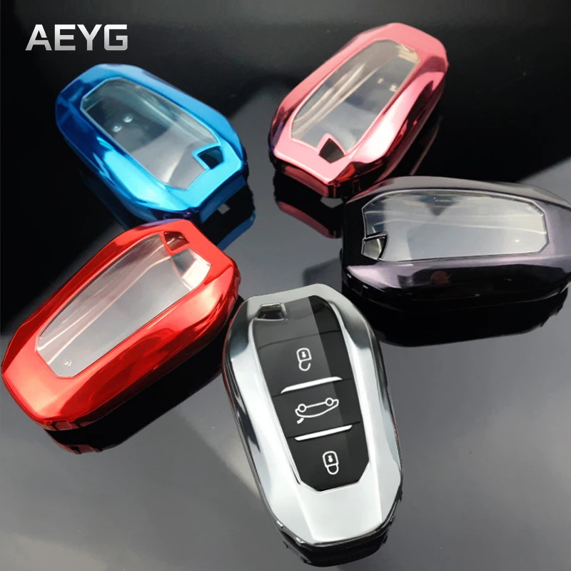 Soft TPU Car Key Case Cover Shell Fob Holder For Peugeot 308 408 508 2008 3008 4008 5008 For Citroen C4 C6 C3-XR Accessories key case,key case cover,car key shell