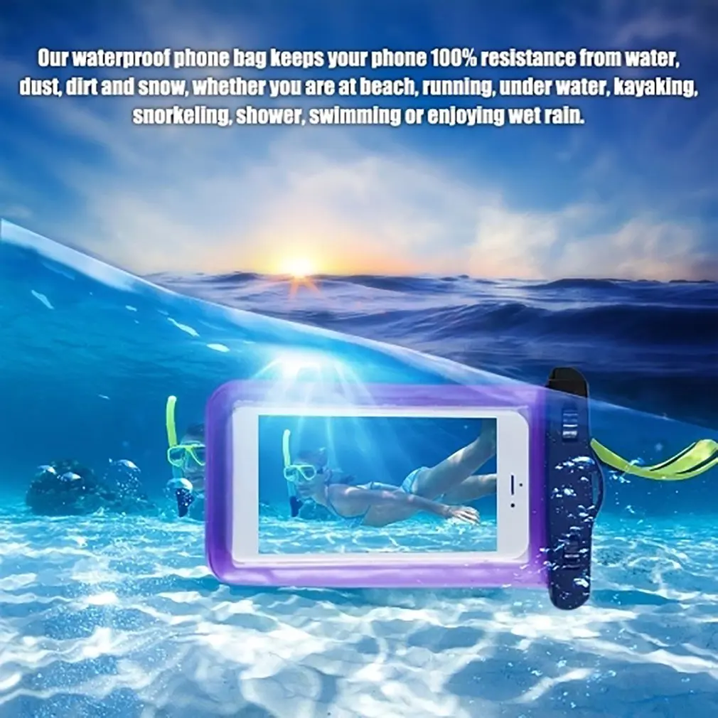 Водонепроницаемый мобильный чехол для телефона для iPhone X Xs Max Xr 8 7 samsung S9 прозрачный ПВХ герметичный подводный сотовый смартфон сухой Чехол