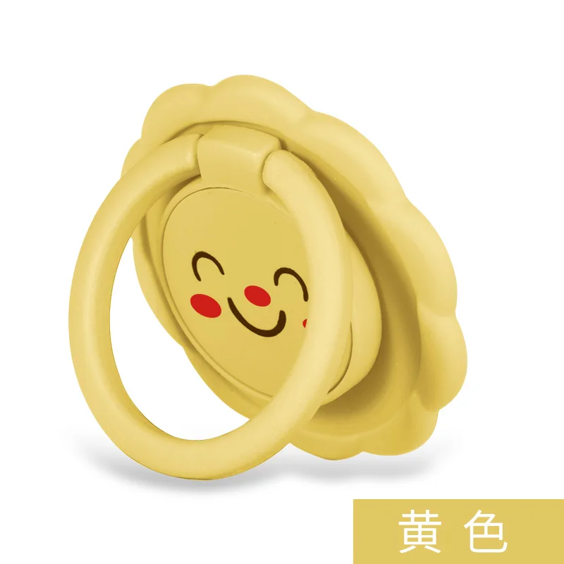 A-Yellow Мобильный телефон палец кольцо 90 градусов вращающийся смартфон Стенд держатель для iPhone samsung huawei металлический Автомобильный держатель Стенд - Цвет: A-Yellow