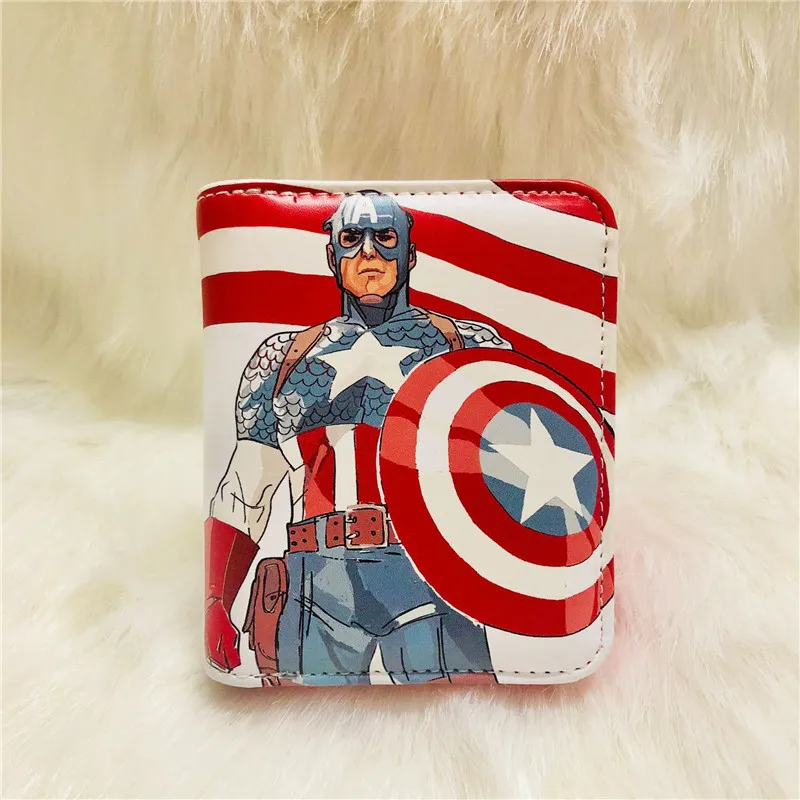 Marvel аниме персонаж Человек-паук модный студенческий короткий кошелек Железный человек детский персональный Кошелек Высокое качество PU Кошелек для монет