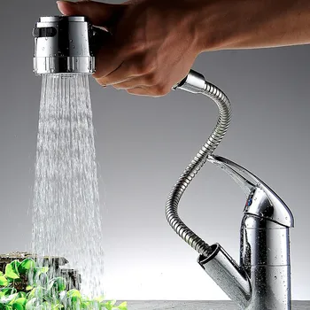 

Modern High Pressure Chrome Single Lever Faucet Tap with Pull-out Shower Mixer for Kitchen Washbasin Sink Faucet Tap Sing Mixer