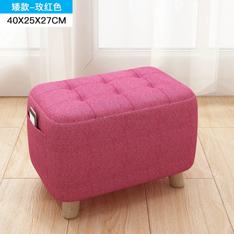 Small Stool Household Creative Small Stool Stool Stool Solid Wood Sofa Shoes Stool Door Footstool Cute Little Chair - Color: violet