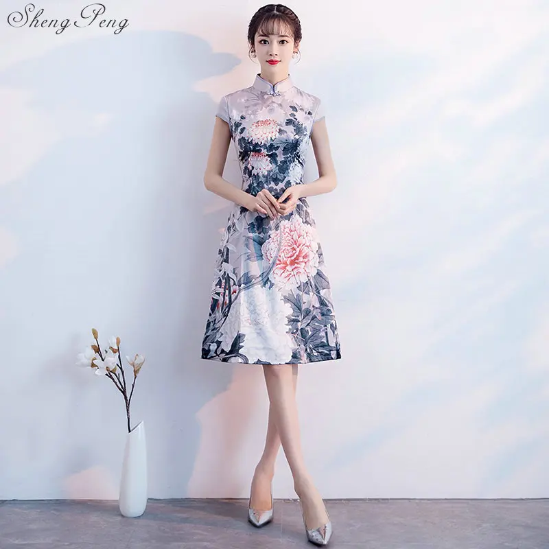Ципао китайское оригинальное платье китайская женская традиционная китайская одежда qi pao летние платья V1825