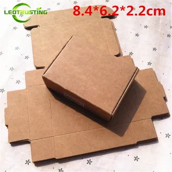 

Leotrusting 50pcs 8.4*6.2*2.2cm Brown Kraft Paper Box Natural Kraft Paper Gift Packaging Box Handmade Party Paper Cardboard Box