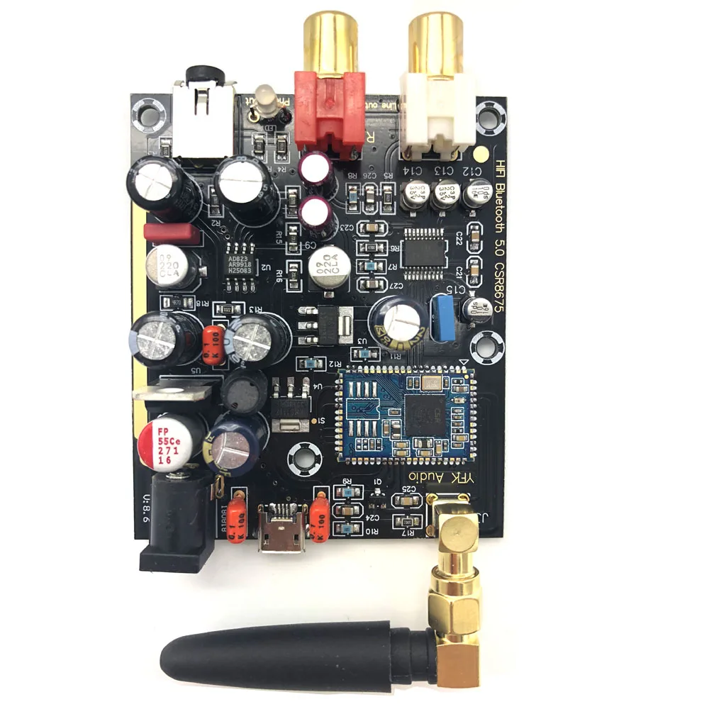 Последний CSR8675+ PCM5102A LDAC APTX HD Bluetooth 5,0 беспроводной приемник Поддержка 96K 24 бит с антенной T0942