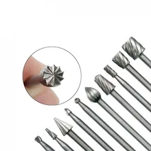 

10pcs 1/8 HSS Routing Router Drill Bits Set Dremel Carbide Rotary Burrs Tools Wood Stone Metal Root Carving Milling Cutter