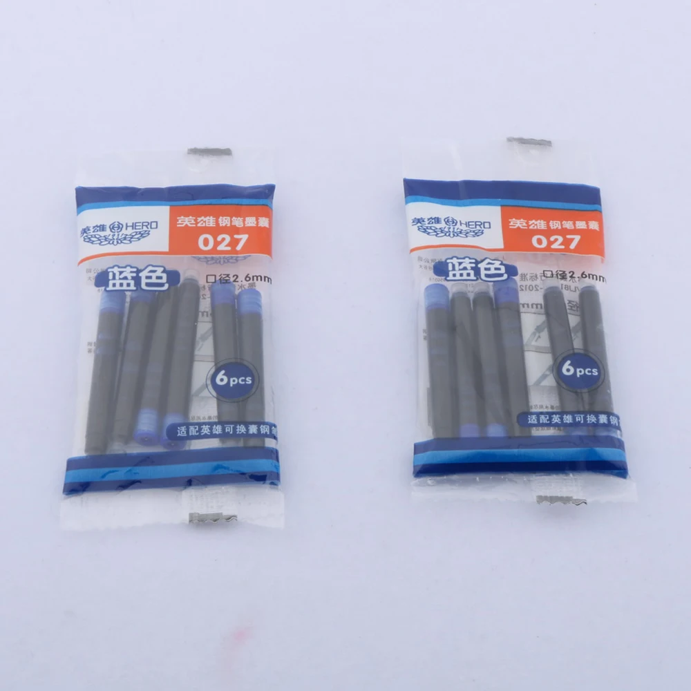 Fountain Pen Ink Cartridge Refill Blue Fountain Pen Refills 12pcs