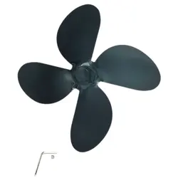 Thickened Fireplace Fan Accessories Aluminum Alloy Fan Blade 4 Blade Black Solid Fireplace Fan Accessories