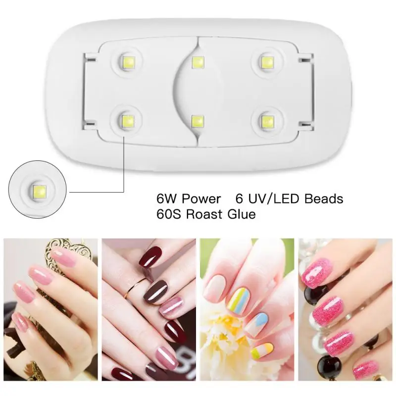 Hbc85aa4d5bf94ba48d333a7c98b2f6cbb Beauty-Health 1PC Portable Nail Dryer 6W UV LED Nail Lamp