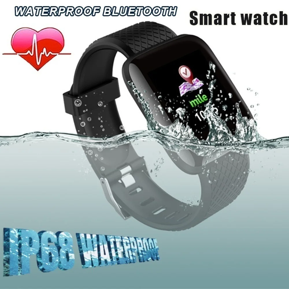 Bluetooth Smart Watch Sports USB Rechargeable Heart Rate Oxygen Pressure Sleep Monitor Blood Pressure Wristwatch Wearable Device