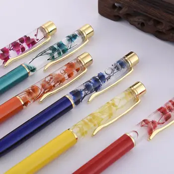 

1pc Luxury Flower Metal Ballpoint Pens 1mm Business High Quality Ball Pens For Kids Girls Gift School Supplies Office Stationery