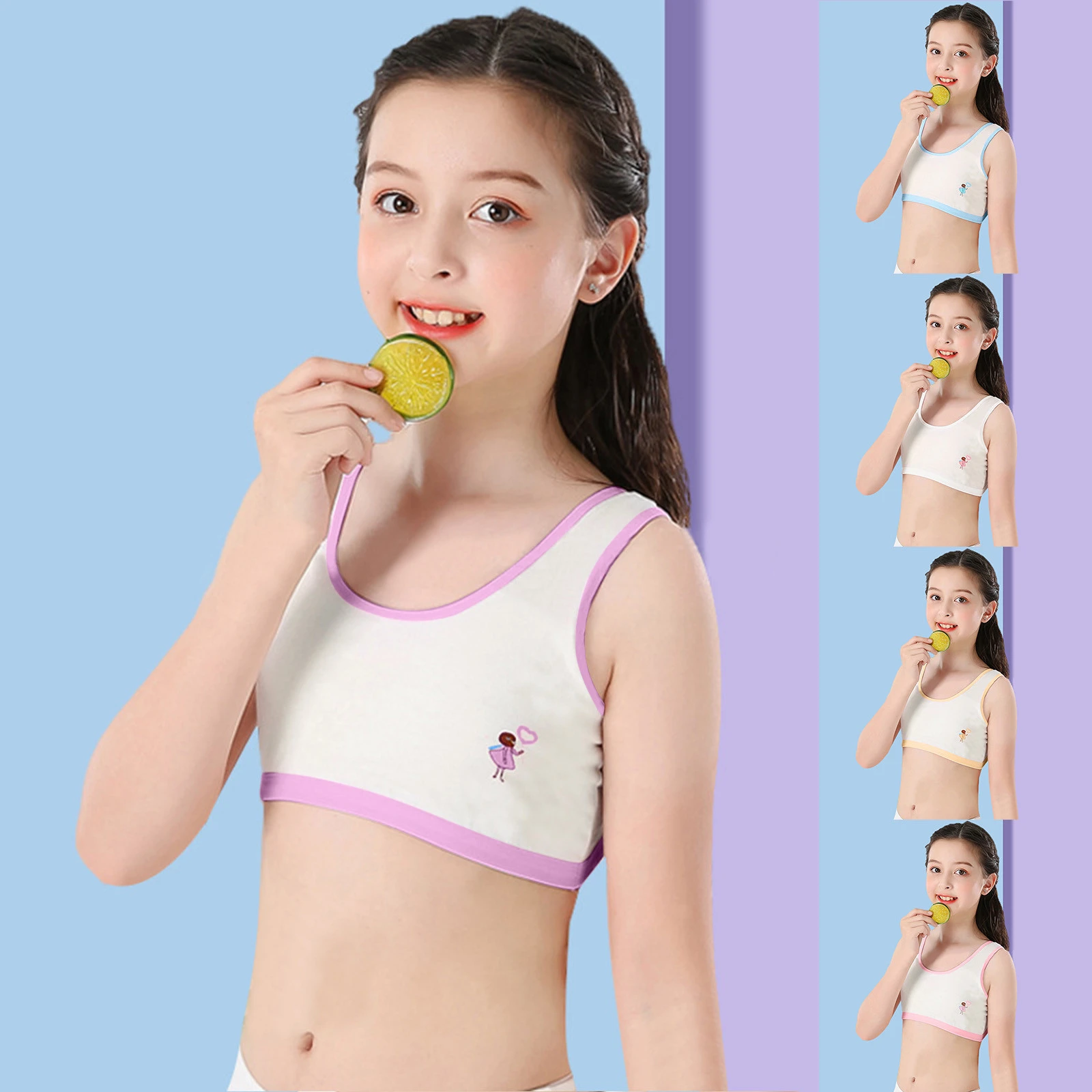 女の子下着綿のブラジャーのベスト子供下着スポーツ下着服トレーニングブラジャー天然スリングベストクラシック8 14イェ ブラジャー Aliexpress