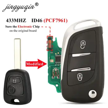 Keyforkess aggiornamento Flip 433Mhz ID46 pcf7961 telecomando chiave dell'automobile portachiavi per Citroen C2 C3 Berlingo Peugeot 307 306 406 modificato