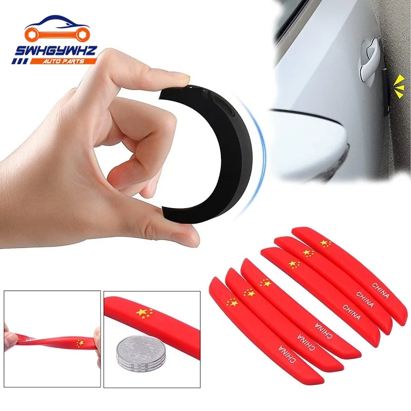 

6Pcs Auto Car Door Edge Protection Guards Buffer Trim Molding Protection Strip Scratch Protector Car Door Crash Bar for BMW Audi