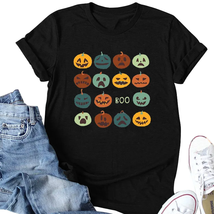 

Pumpkin Smile Graphic T Shirts Women Pumpkin Halloween 2020 Autumn Print Tops Women 2020 Vintage Print Tee Girls New