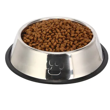 

1pcs Removable Footprint Printing Stainless Steel Dog Bowl Dog Food Utensils Dog Bowl Non-Slip Pet Bowl Dog Food Bowl