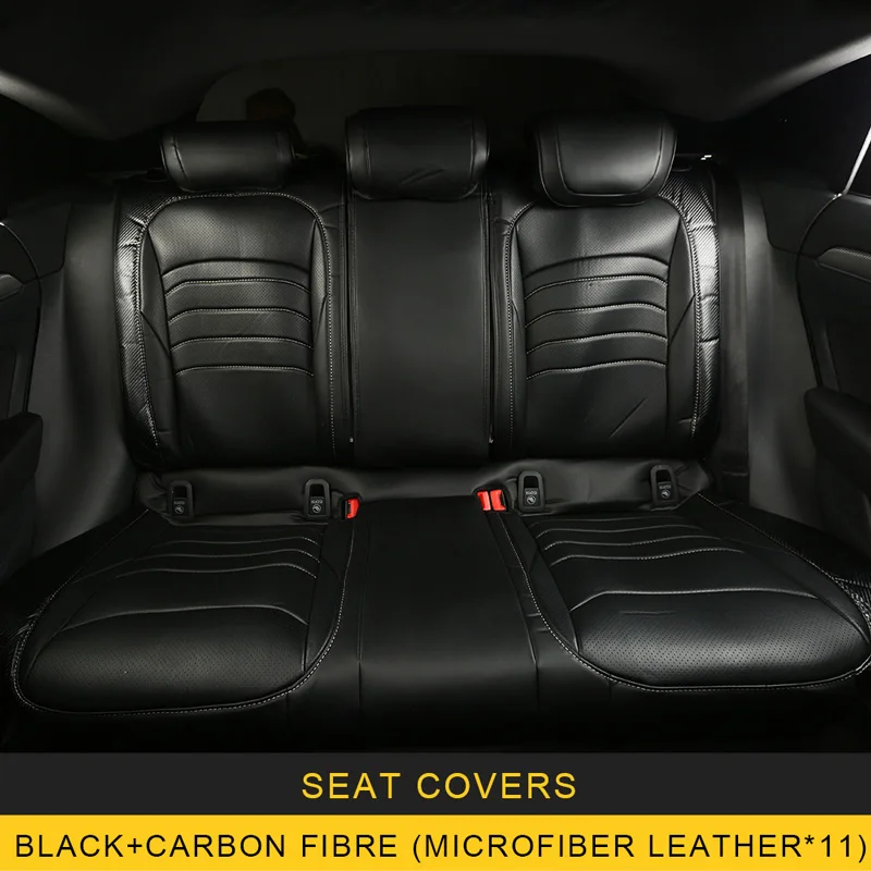 Black Carbon Fibre Для Фольксваген Arteon чехол для автомобильного сиденья спереди и сзади льняная подушка дышащий протектор коврик автомобильные аксессуары - Название цвета: Black Carbon Fibre