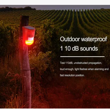 

10pcs/ lot Waterproof IP65 Outdoor Solar Alarm Warning Solar Alarm Light wireless motion sensor strobe light is suitable