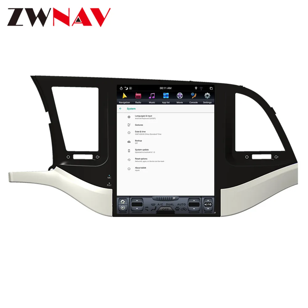 Top Android 8.1 4GB Tesla style Car GPS Navigation For Hyundai ELANTRA 2016+ radio tape recorder stereo Multimedia player head unit 3