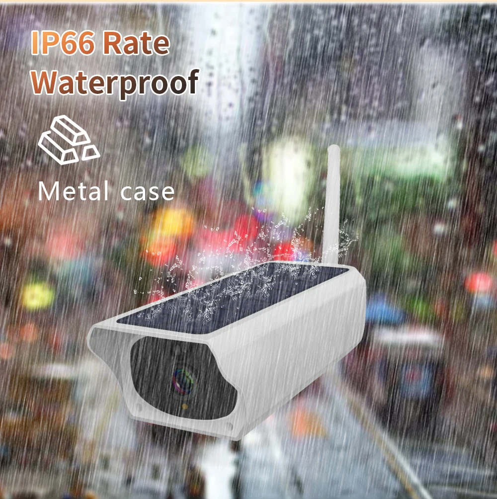 5MP Outdoor Solar Security Camera Wireless WiFi Camera Solar Panel Rechargeable Battery Bullet PIR Motion Alarm Surveillance Cam