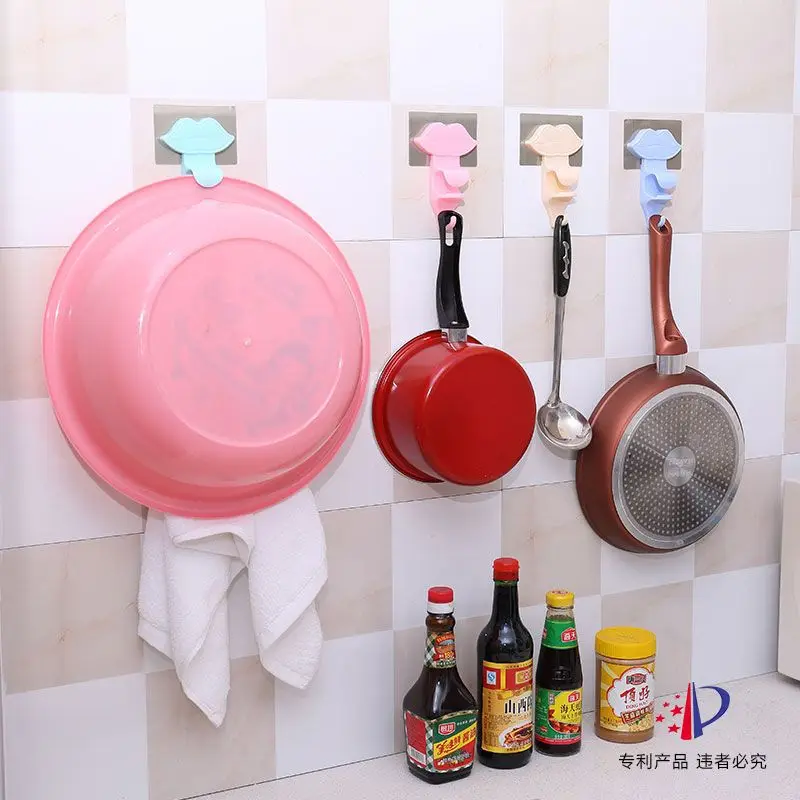 

Creative Lip shape Bathroom wall hook basin bathroom creative chuck up toilet strong hanging washstand hang basin