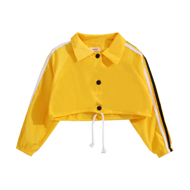 Only tops Детская Одежда для танцев в стиле хип-хоп Уличный костюм для девочек Осенняя свободная одежда с длинными рукавами для девочек, одежда для джазовых танцев для выступлений Tide DWY2679 - Цвет: Only tops