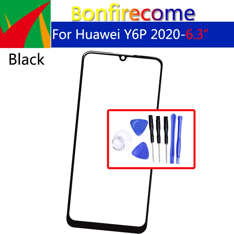 Переднее внешнее стекло для смартфона Huawei Y6P 2020 стеклянная панель с сенсорным