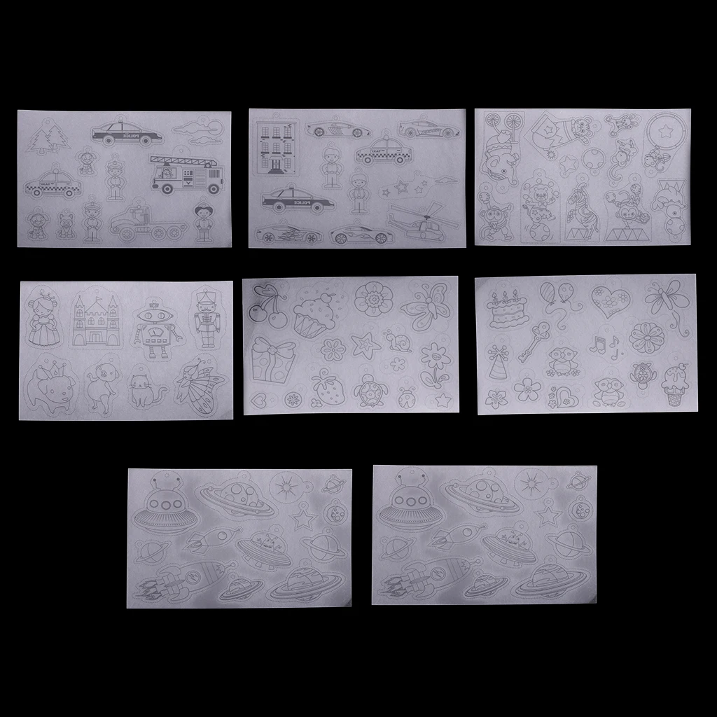 8 Sheets Printer Inkjet Clear Shrink Plastic Making Jewelry Key Chain Crafts