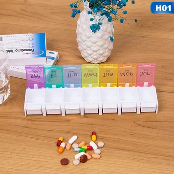 

1 Row 7 Squares Weekly 7 Days Tablet Pill Drug Box Holder Medicine Storage Organizer Container Case Dispenser Health Care 2019
