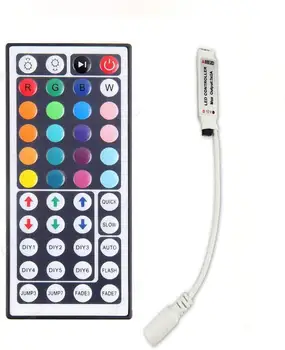 

44 Key RGB LED Strip Light Remote Control with Controller Adapter for SMD 5050 3528 2835 RGB Colored Flexible LED Tape Light