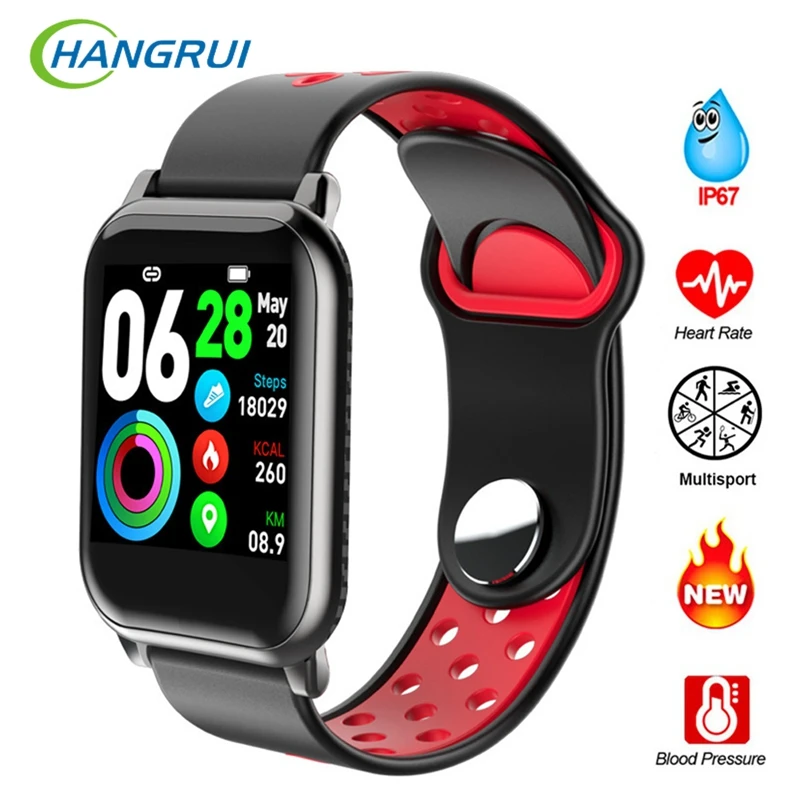 

Hangrui 2020 Smart Bracelet Band With Heart rate Monitor Blood Pressure Waterproof Fitness Tracker Wrisatband Smart Watch Men