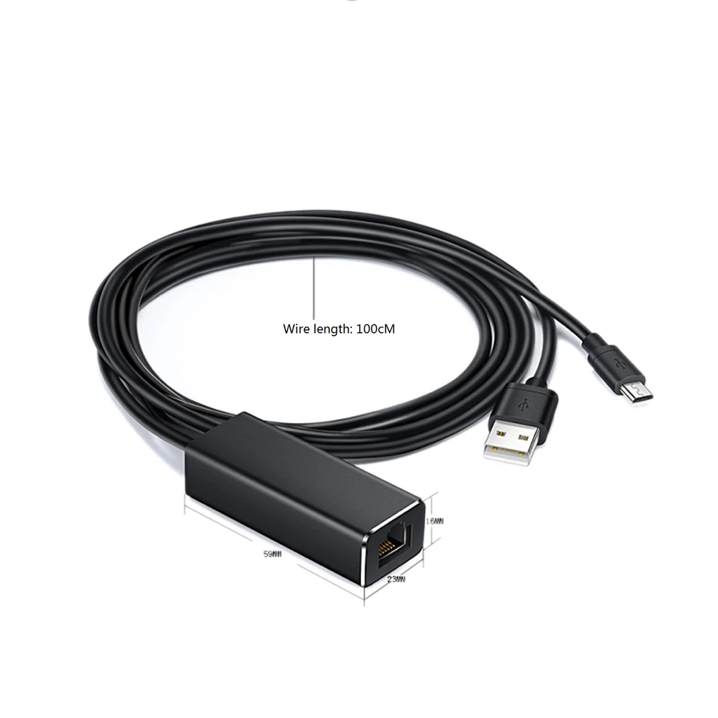 Micro USB к RJ45 Ethernet адаптер ТВ Стик сетевой конвертер совместимый для пожарной ТВ/Chromecast