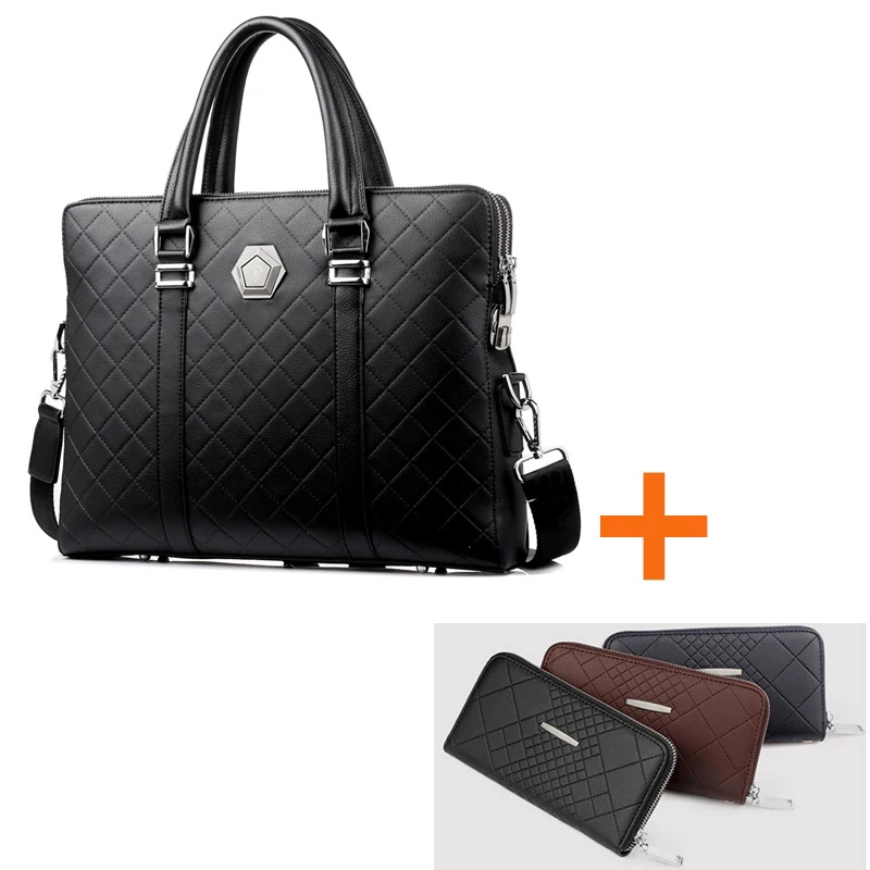 Для мужчин Бизнес сумка для ноутбука 14 дюймов Анти-кражи Портфели в комплекте с набором подходящих сумок Сумки офисные туфли из натуральной кожи сумки на ремне сумка через плечо сумка для мужчин
