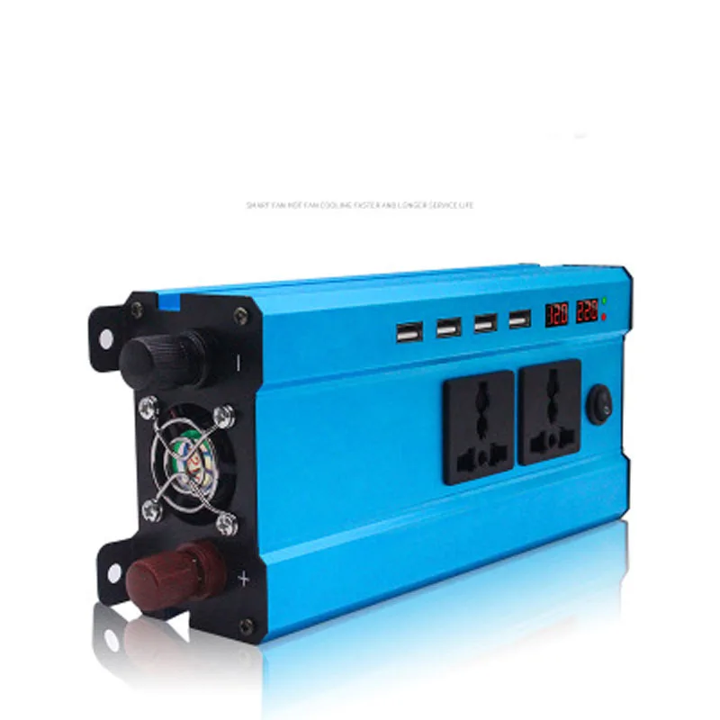 1200 Вт Многофункциональный инвертор DC12V/24 В/48 В/60 в к AC220V 50 Гц двойной цифровой дисплей двойной USB переключатель усилитель конвертера мощности