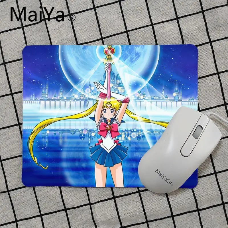 No Lock Edge18x22cm Maiya Высокое качество аниме Сейлор Мун резиновая мышь прочный Настольный коврик для мыши Лидер продаж игровой коврик мышь - Цвет: No Lock Edge18x22cm