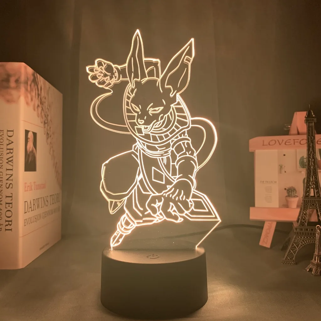 

Anime Dragon Ball Super Beerus Figure Led Night Light for Kids Child Bedroom Decor Light Dragon Ball Z Acrylic Table Lamp Gift