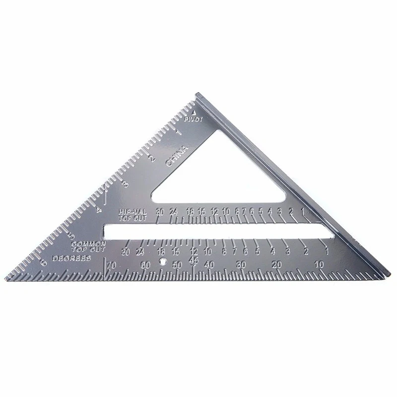 

7inch Triangle Ruler Speed Square Carpentry Tools Aluminum Alloy Framing Protractor Measuring And Gauging Tools
