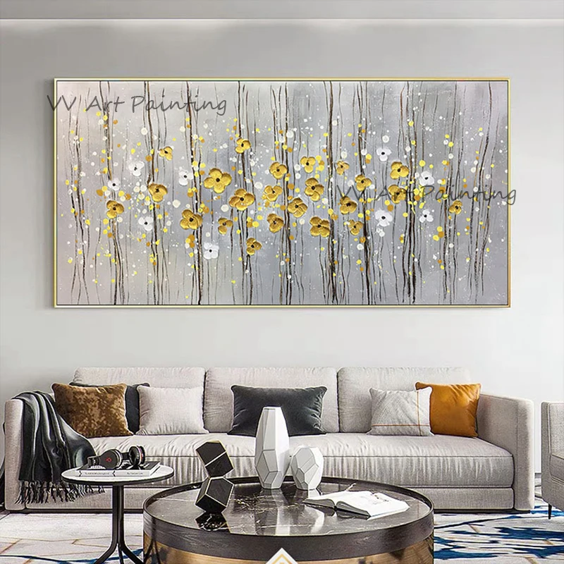 

Цветы маслом ручной работы картина, цветные настенные картины для гостиной, Современный домашний декор, плакаты, картины на холсте для дома Wintersweet