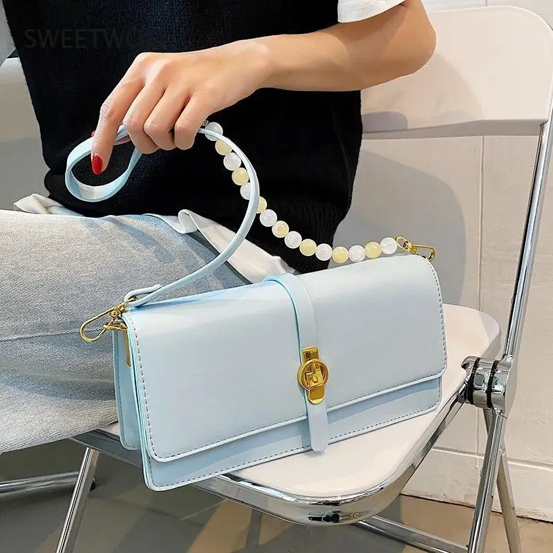 Luxury brand retro beaded bag women's 2021 shoulder bag leather bag high quality luxury handbag
